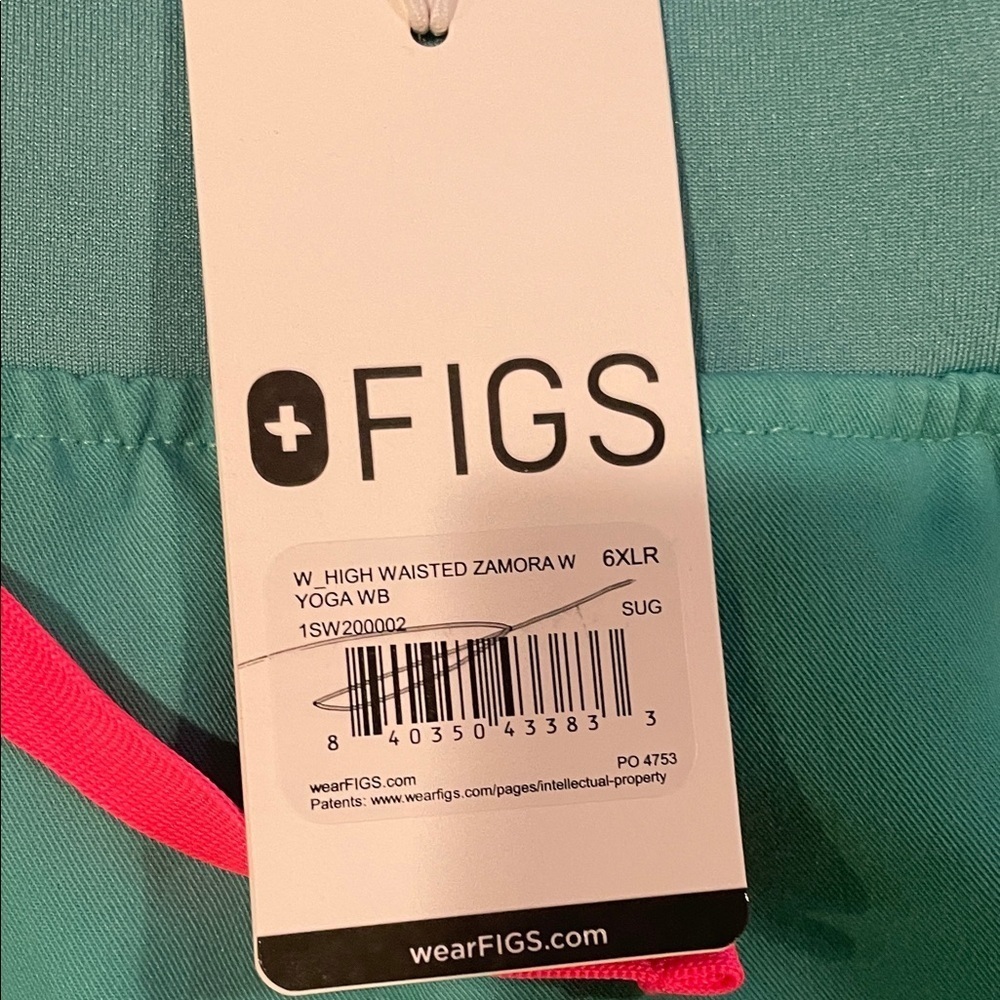 Womens New Figs High Waisted Zamora Yoga Jogger Scrub Pant Surgical Green 6XLR - Picture 5 of 7